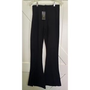 NWT Shinestar Black Flare Split Hem Pants High Waisted Medium‎